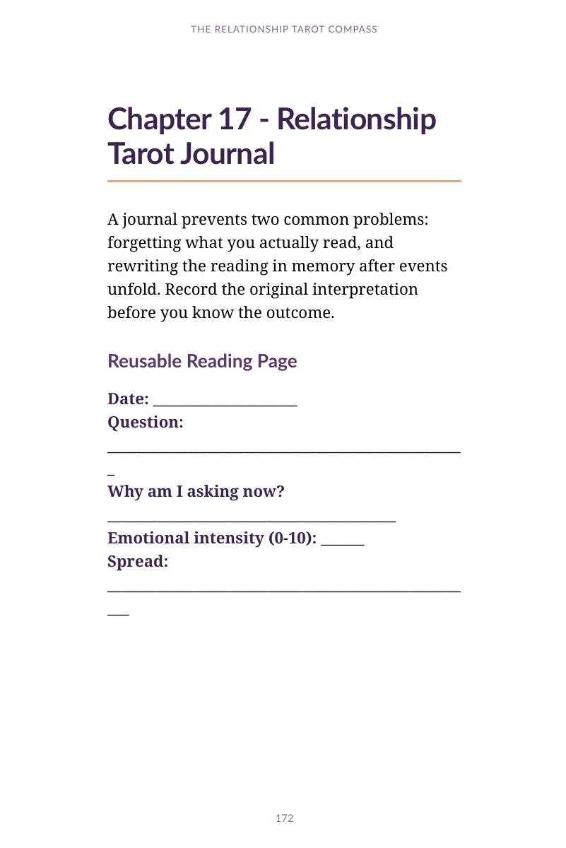 Relationship Tarot Journal preview